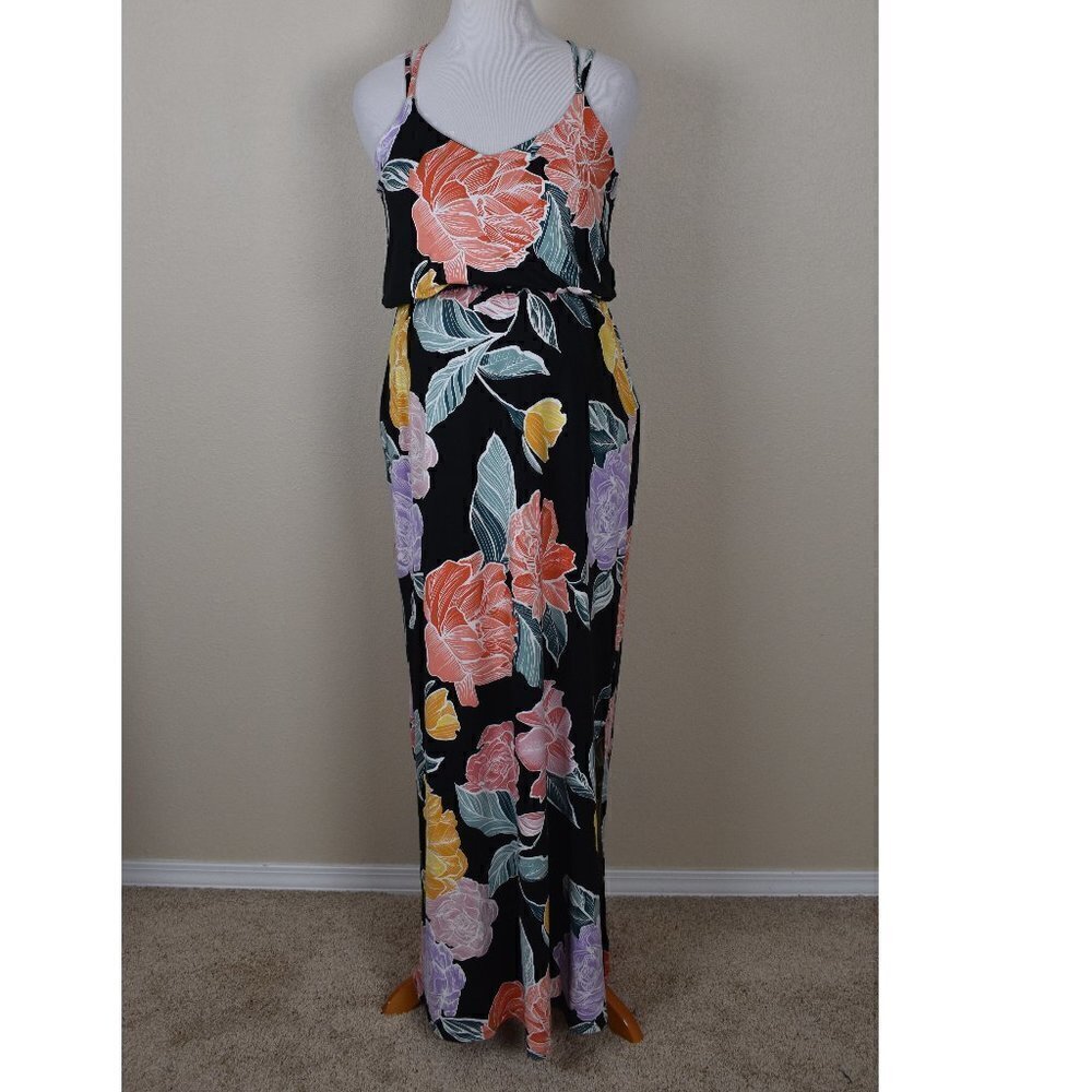 Full Moon Stitch Fix Wendilyn Maternity Floral Maxi Dress NEW L - Picture 2 of 7